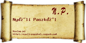 Nyúli Paszkál névjegykártya